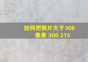 如何把照片大于30k 像素 300 215